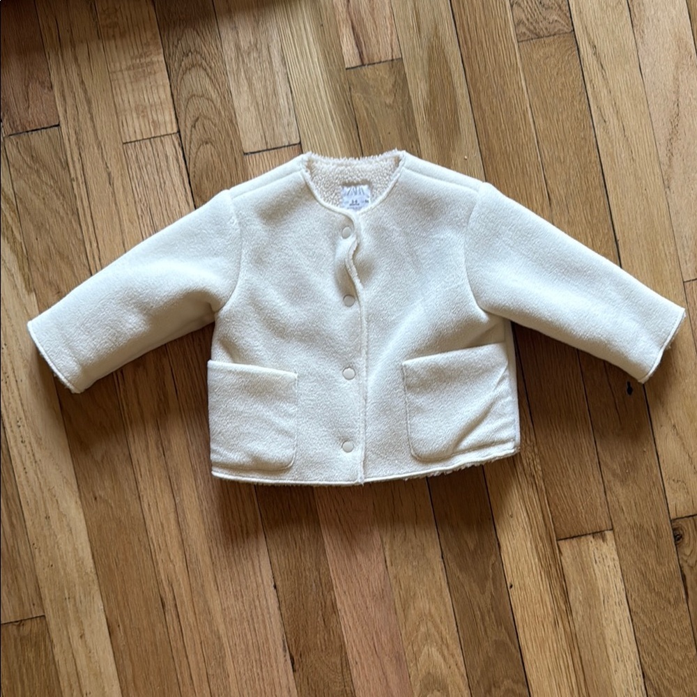 Cozy Sherpa Cream Baby Jacket 3-6 months Neutral